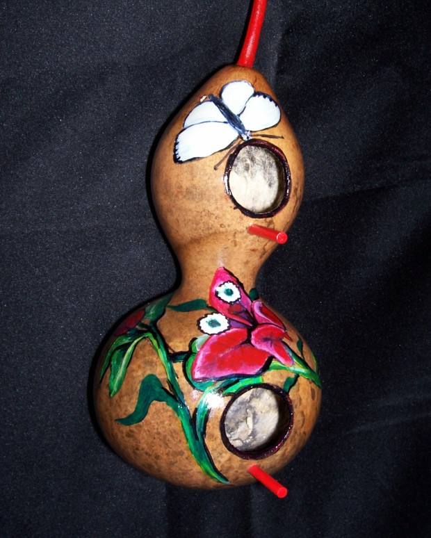 Gourds, Birdhouses, Hand Painted, Crafts